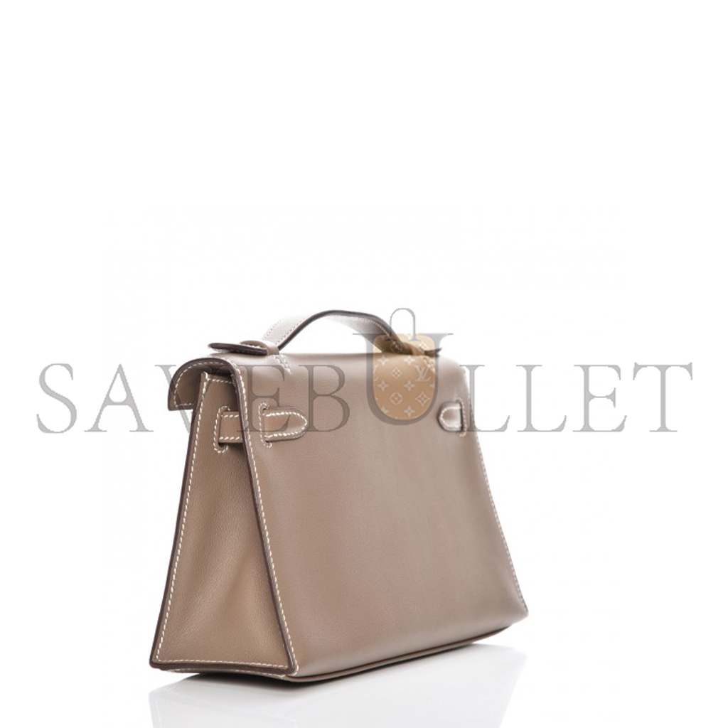 H**mes mini kelly generation swift elephant gray silver buckle (22*14*7cm)